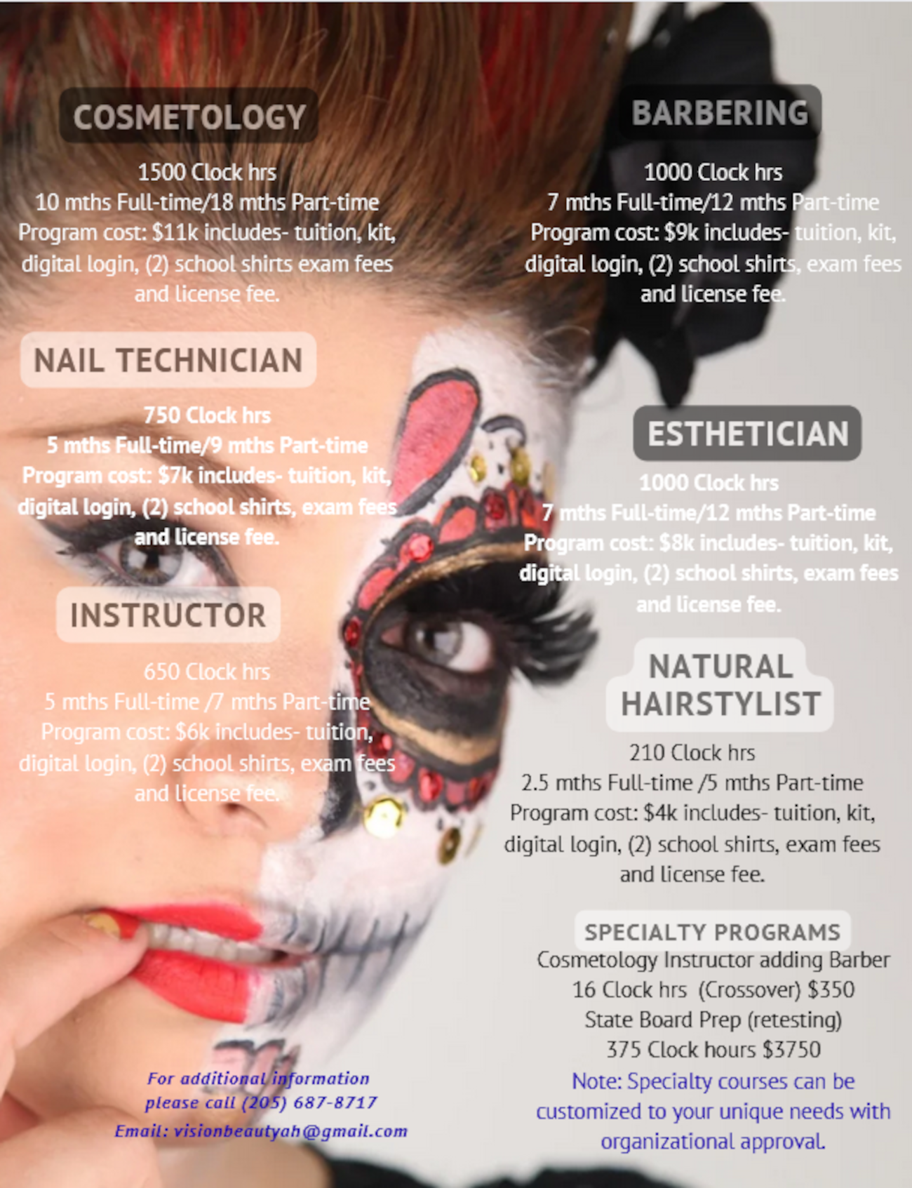 hair skiin nails instructor programs cosmetology barbering nail techniican esthetician